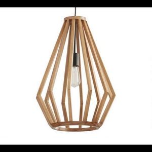 NWOB World Market Emery Faceted Wood Pendant Light - $80